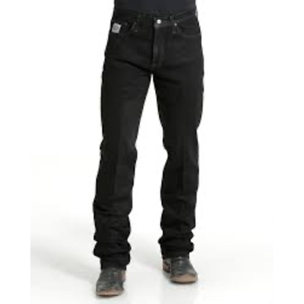 Cinch Silver Label Mens Black Fade Slim Straight Western Jeans 34x31